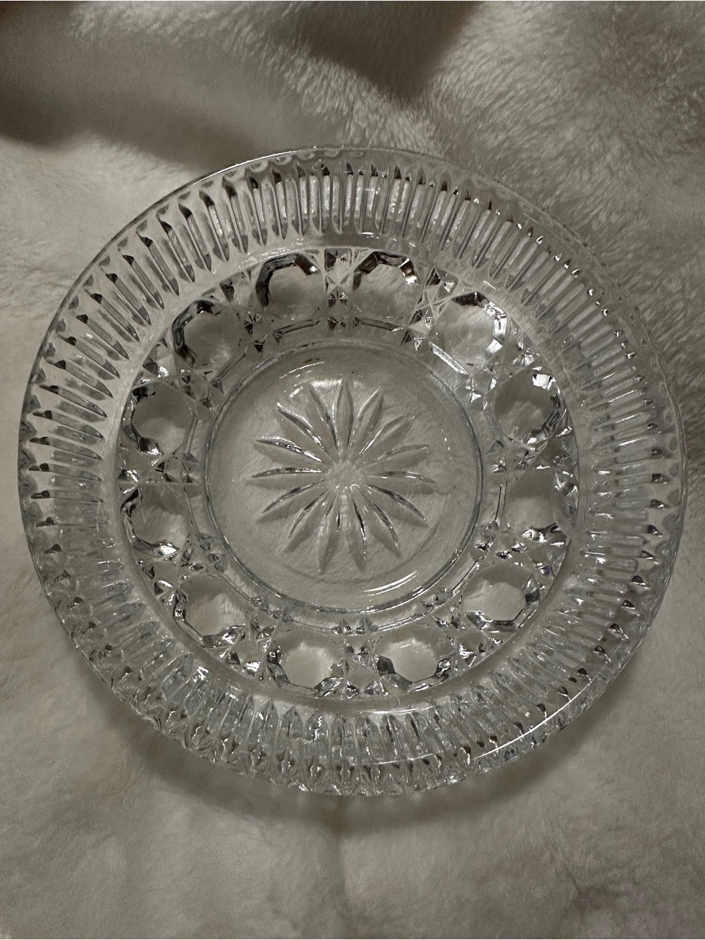 Glass “Windsor” Button and Cane 5.5-inch dessert bowl or trinket dish